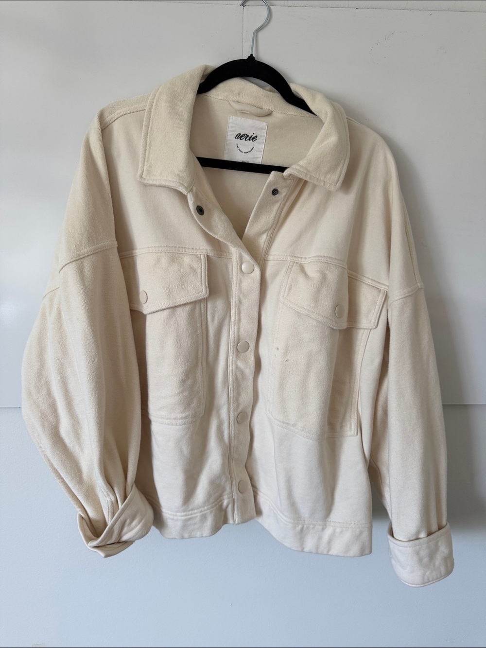 aerie Off-White Button-Up Shacket